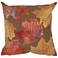 Visions IV Leaf Toss Pillow Flame Carmel