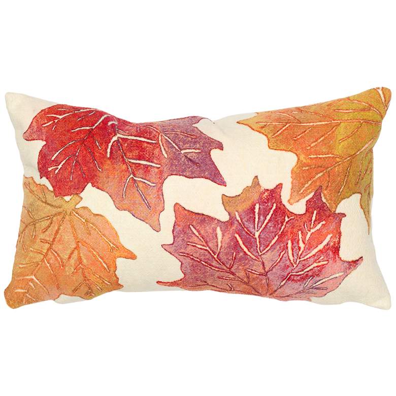 Image 1 Visions IV Leaf Toss Pillow Flame Cream