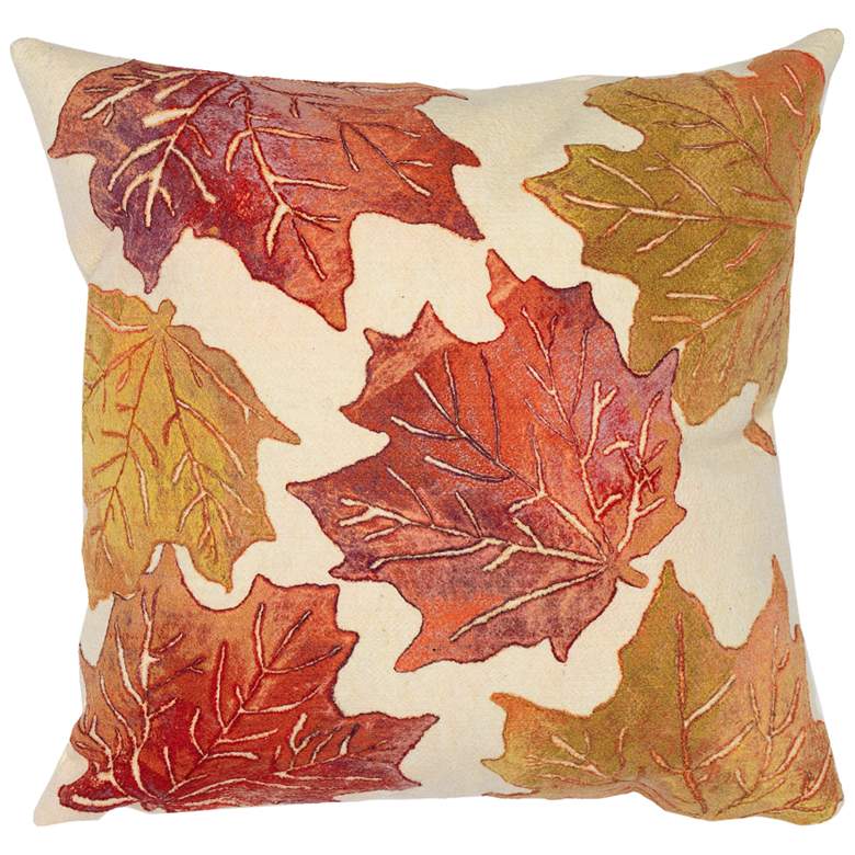 Image 1 Visions IV Leaf Toss Pillow Flame Cream