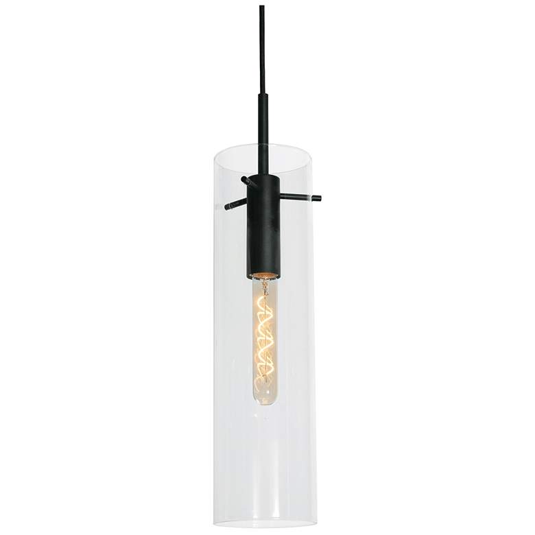 Image 1 Vista 4.7" Wide Black Pendant With Clear Glass Shade