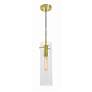 2_Vista 4.7" Wide Light Antique Brass Pendant With Clear Glass Shade more views