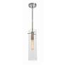 4_Vista 4.7" Wide Satin Nickel Pendant With Clear Glass Shade more views
