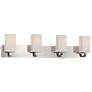 Vista; 4 Light; Vanity Fixture with Etched Opal Glass