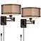Vista Bronze Plug-In Swing Arm Wall Lamps Set of 2