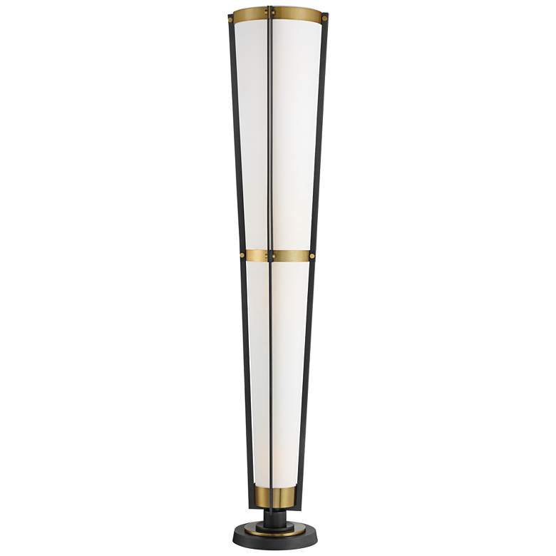 Image 2 Vista Cone 68 inch Brass Gray Torchiere Floor Lamp with Smart Socket