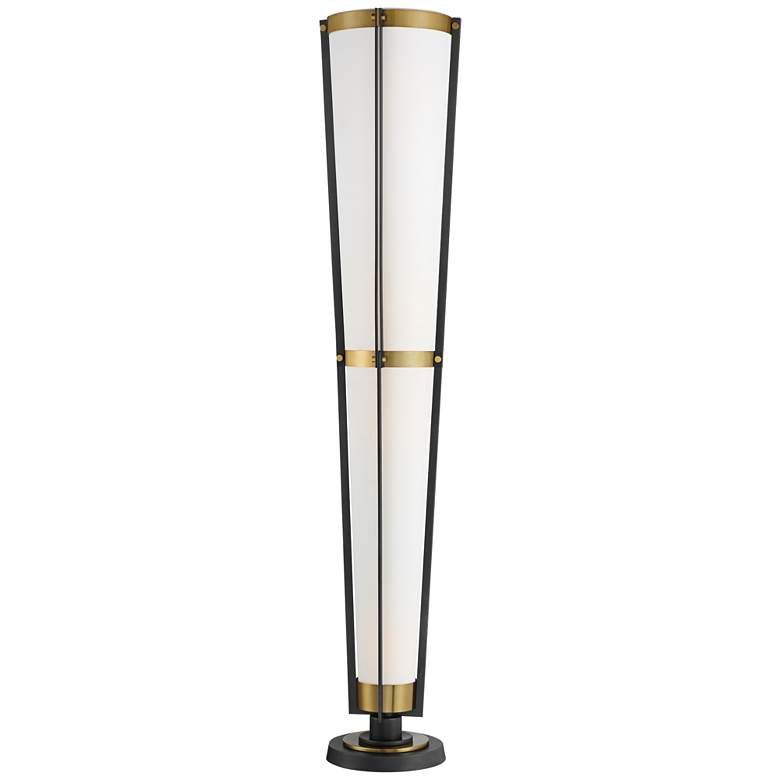 Image 3 Vista Cone 68" Brass Gray Torchiere Floor Lamp with Smart Socket