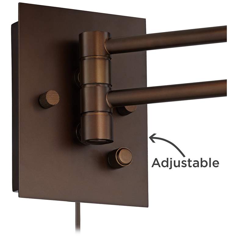 Image 3 Vista Oil-Rubbed Bronze Plug-In Swing Arm Wall Lamp more views