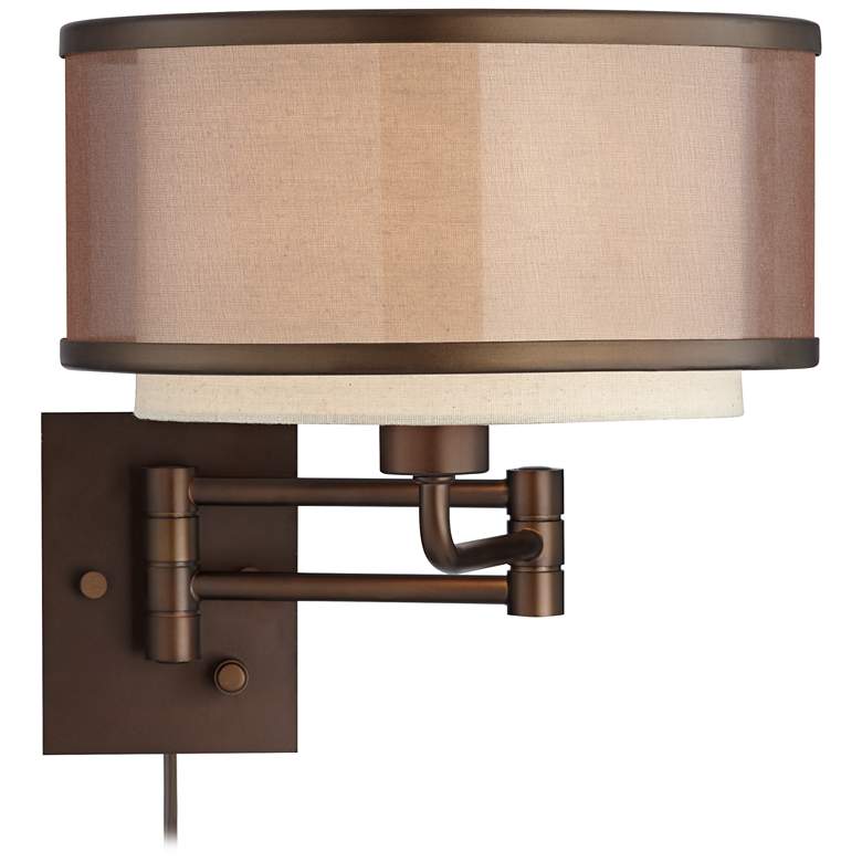 Image 7 Vista Oil-Rubbed Bronze Plug-In Swing Arm Wall Lamp more views