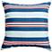 Vista Slate Blue Striped 18" Square Indoor-Outdoor Pillow
