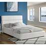 Vistana White Faux Leather Tufted Queen Bed