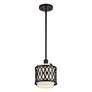 4_Vistaview 1 Light English Bronze Mini Pendant Oatmeal Shade more views