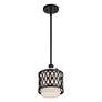 5_Vistaview 1 Light English Bronze Mini Pendant Oatmeal Shade more views