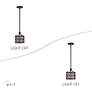 7_Vistaview 1 Light English Bronze Mini Pendant Oatmeal Shade more views