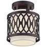 2_Vistaview 1 Light English Bronze Semi-Flush with Oatmeal Shade