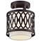 Vistaview 1 Light English Bronze Semi-Flush with Oatmeal Shade