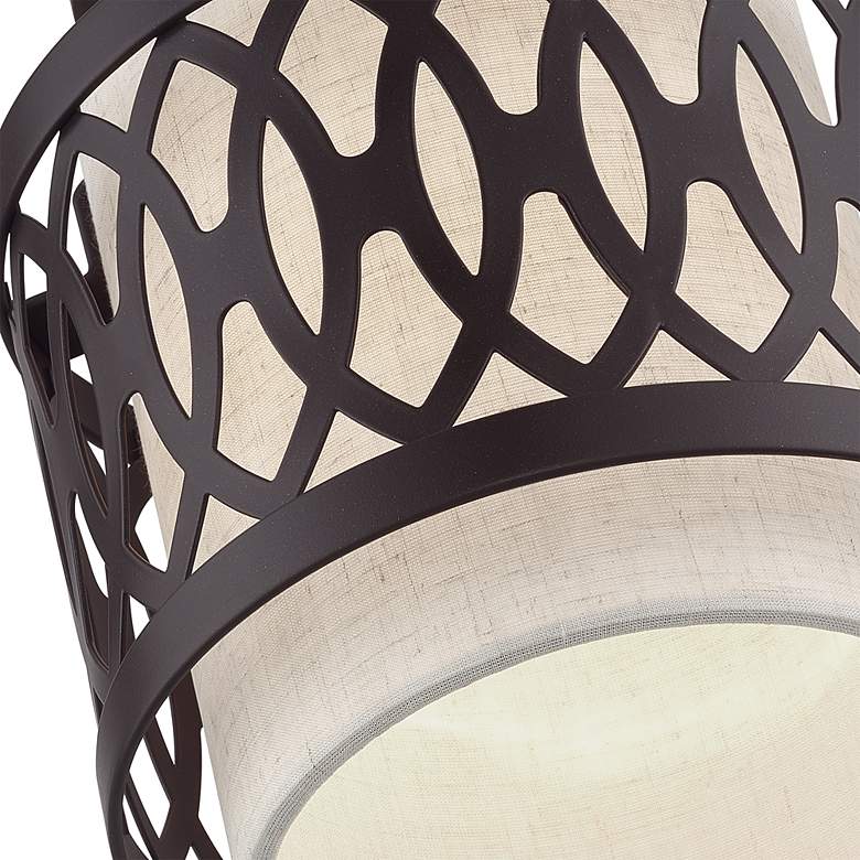 Image 5 Vistaview 1 Light English Bronze Semi-Flush with Oatmeal Shade more views