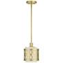 2_Vistaview 1 Light Soft Gold Mini Pendant with Oatmeal Shade