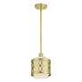 4_Vistaview 1 Light Soft Gold Mini Pendant with Oatmeal Shade more views