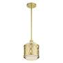 5_Vistaview 1 Light Soft Gold Mini Pendant with Oatmeal Shade more views