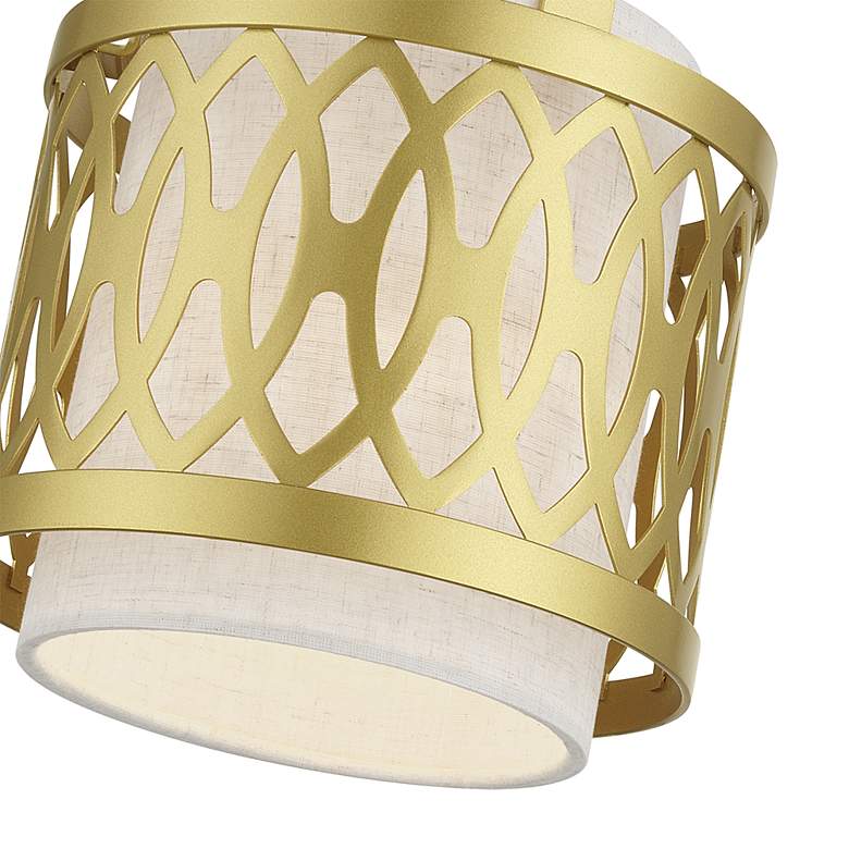 Image 6 Vistaview 1 Light Soft Gold Mini Pendant with Oatmeal Shade more views