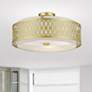 1_Vistaview 4 Light Soft Gold Extra Large Semi-Flush with Oatmeal Shade