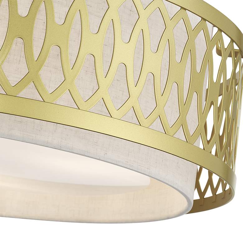 Image 6 Vistaview 4 Light Soft Gold Extra Large Semi-Flush with Oatmeal Shade more views