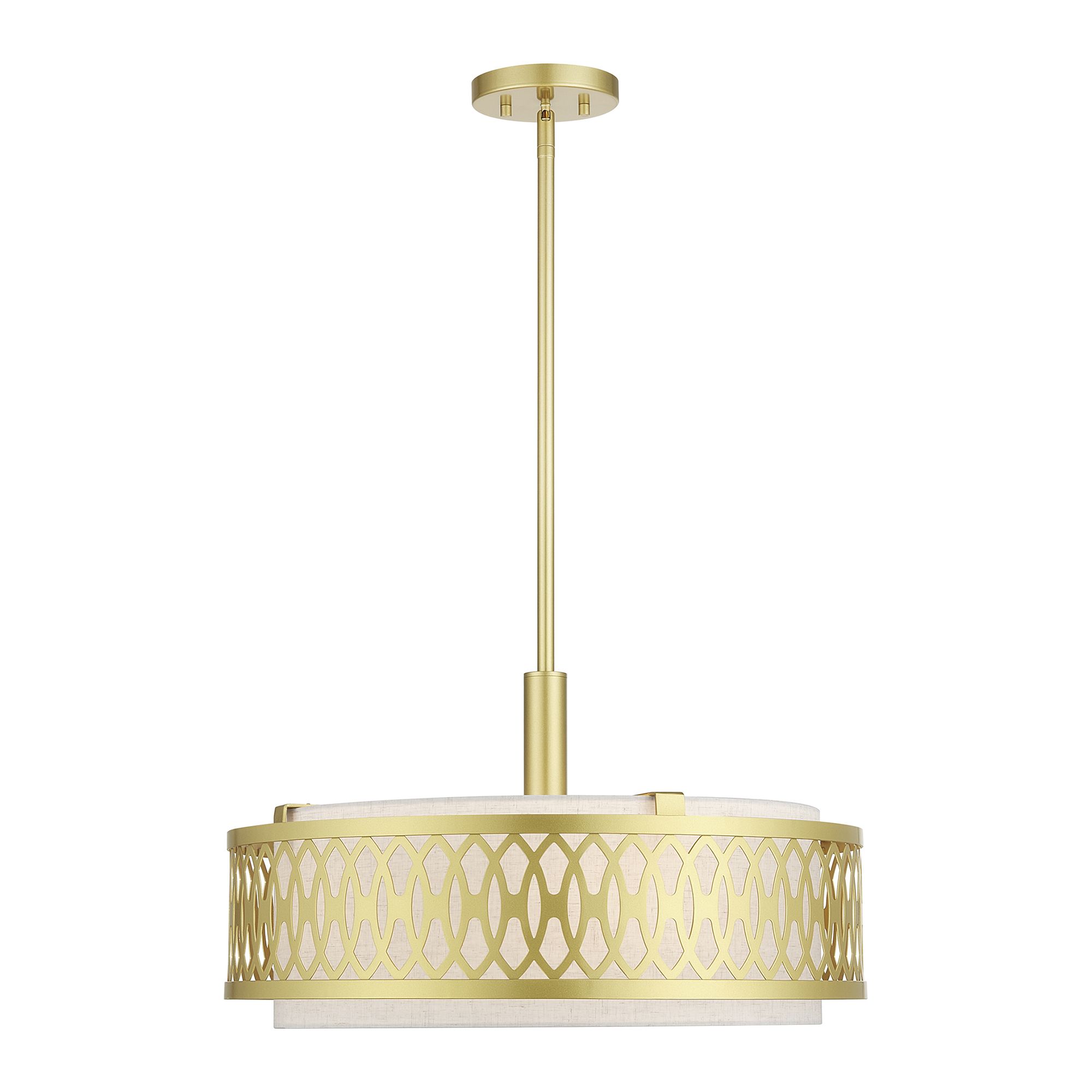 Image 3 Vistaview 4 Light Soft Gold Pendant Chandelier with Oatmeal Shade more views