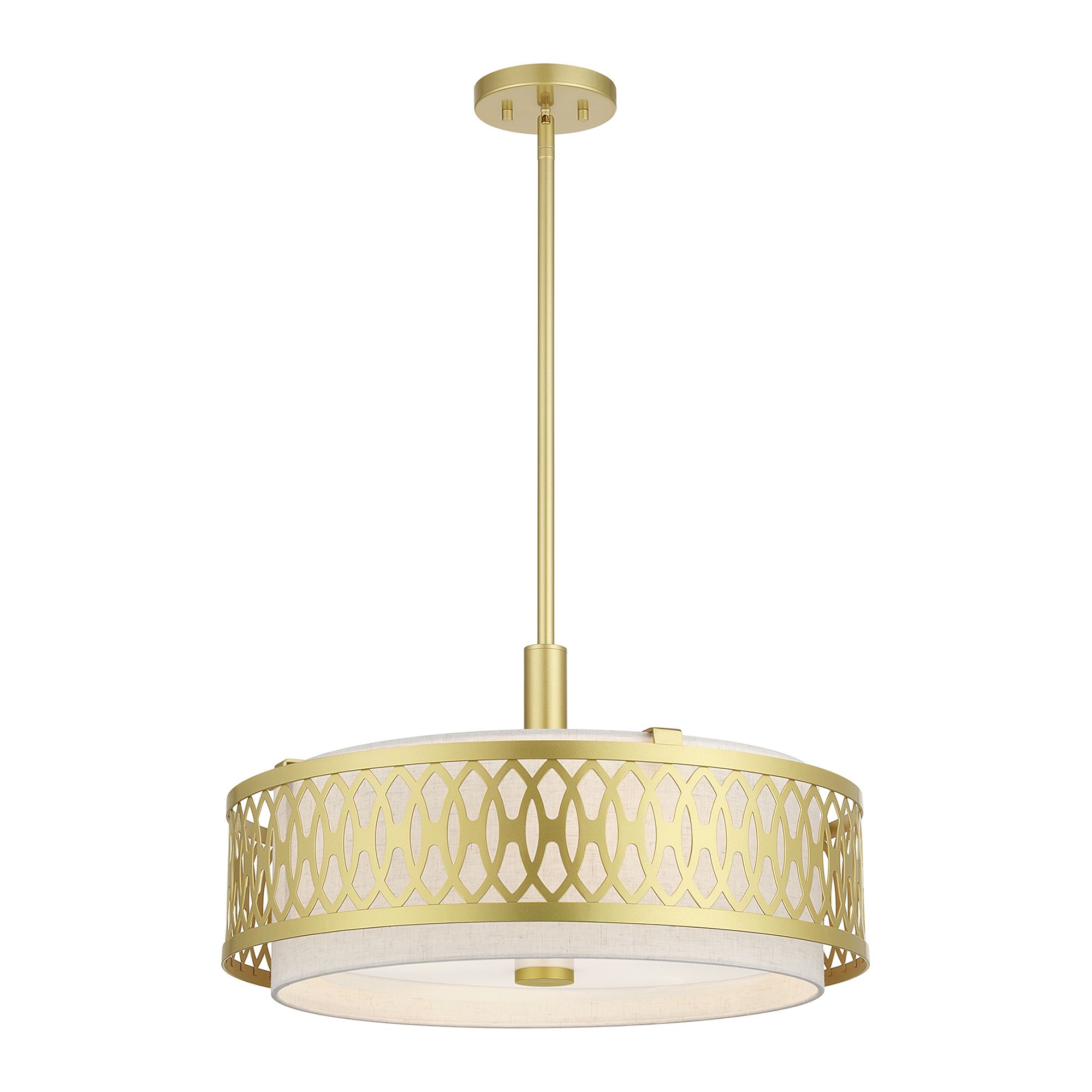 Image 4 Vistaview 4 Light Soft Gold Pendant Chandelier with Oatmeal Shade more views