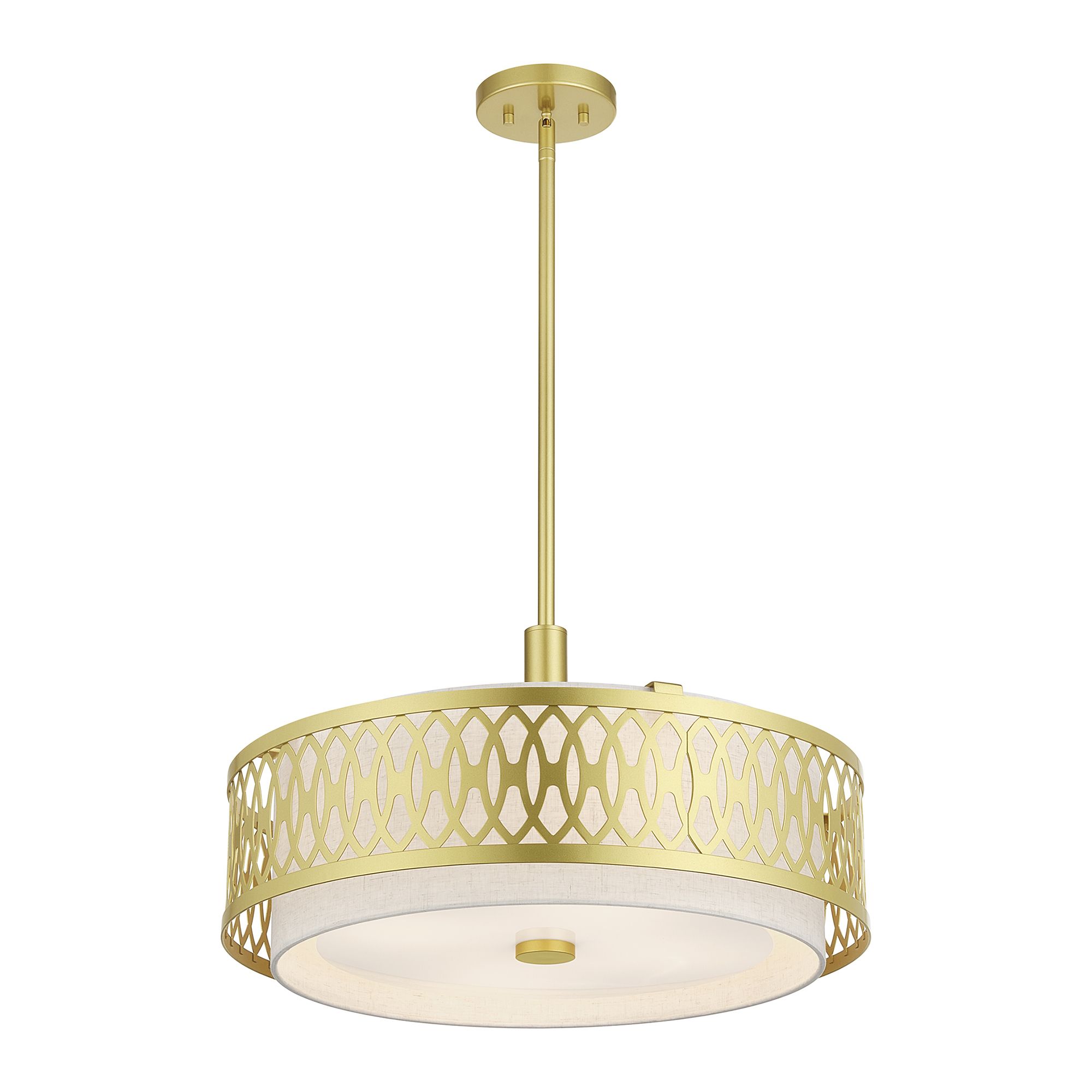 Image 5 Vistaview 4 Light Soft Gold Pendant Chandelier with Oatmeal Shade more views