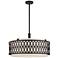Vistaview 5 Light English Bronze Pendant Chandelier with Oatmeal Shade