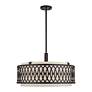 Thumbnail3 of Vistaview 5 Light English Bronze Pendant Chandelier with Oatmeal Shade more views