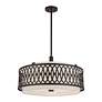 Thumbnail4 of Vistaview 5 Light English Bronze Pendant Chandelier with Oatmeal Shade more views