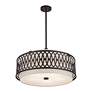 5_Vistaview 5 Light English Bronze Pendant Chandelier with Oatmeal Shade more views