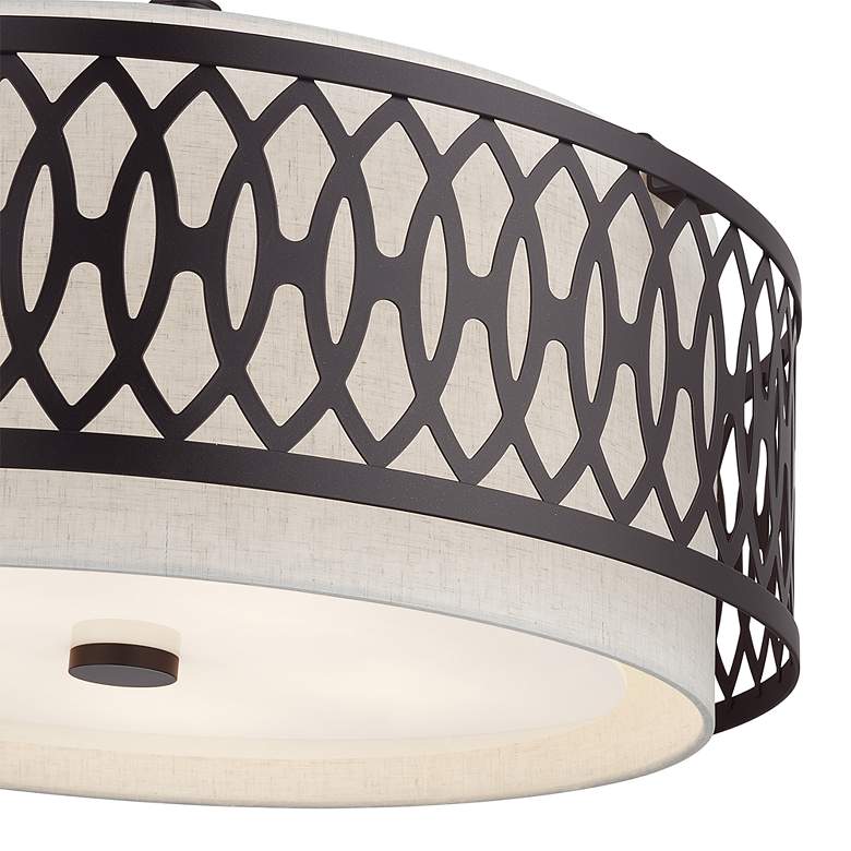 Image 6 Vistaview 5 Light English Bronze Pendant Chandelier with Oatmeal Shade more views