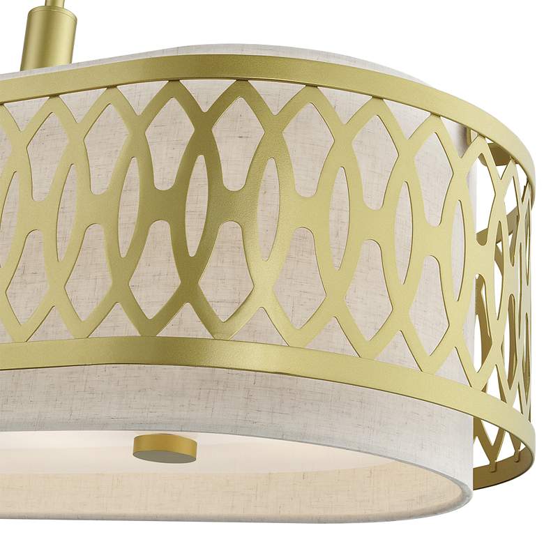 Image 6 Vistaview 6 Light Soft Gold Large Linear Chandelier with Oatmeal Shade more views