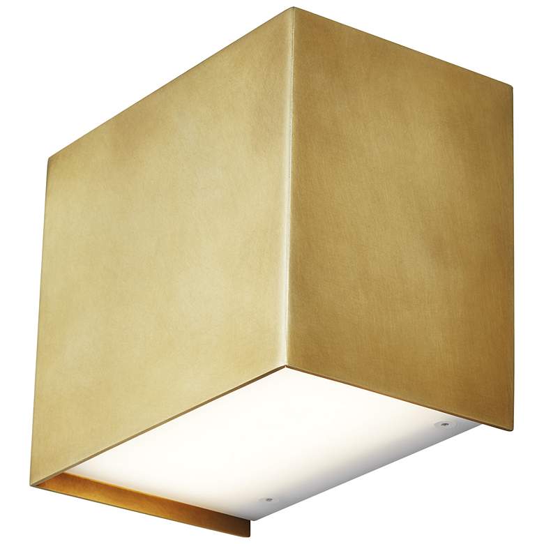 Image 1 Visual Comfort 5" High Brompton Brass LED Wall Sconce