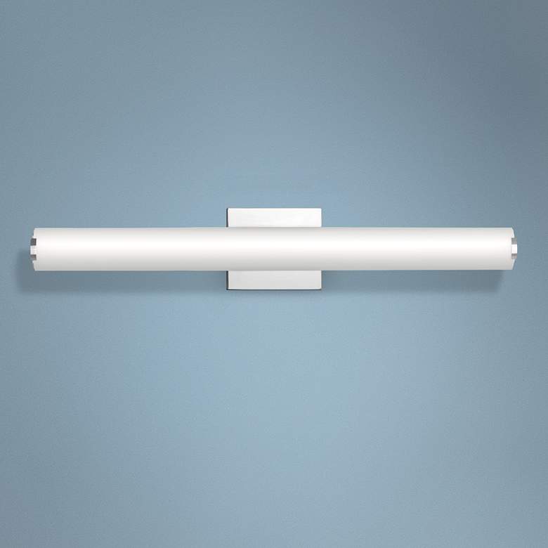 Image 1 Visual Comfort and Co. Finn 24"W Satin Nickel LED Bath Light