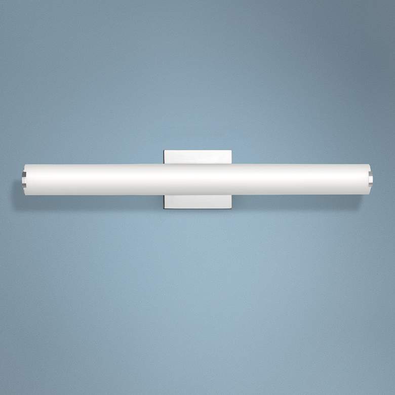 Image 1 Visual Comfort and Co. Finn 24 inchW Satin Nickel LED Bath Light