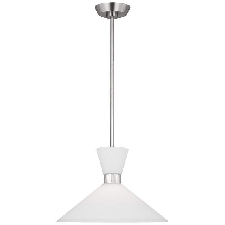 Image 1 Visual Comfort Belcarra 15" Wide Brushed Steel Pendant Light