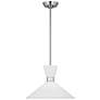 1_Visual Comfort Belcarra 15" Wide Brushed Steel Pendant Light