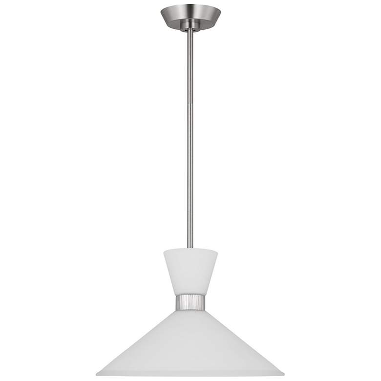 Image 2 Visual Comfort Belcarra 15" Wide Brushed Steel Pendant Light more views