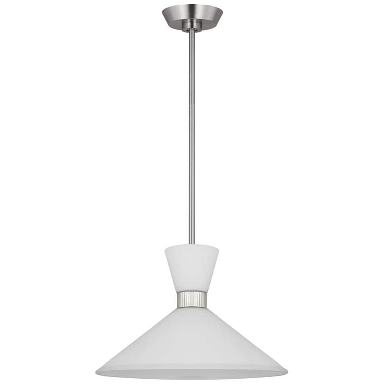 Image 3 Visual Comfort Belcarra 15" Wide Brushed Steel Pendant Light more views