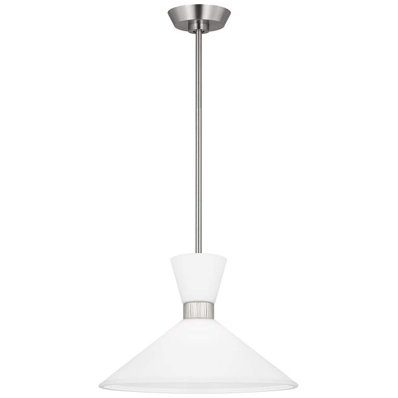 Image 6 Visual Comfort Belcarra 15" Wide Brushed Steel Pendant Light more views