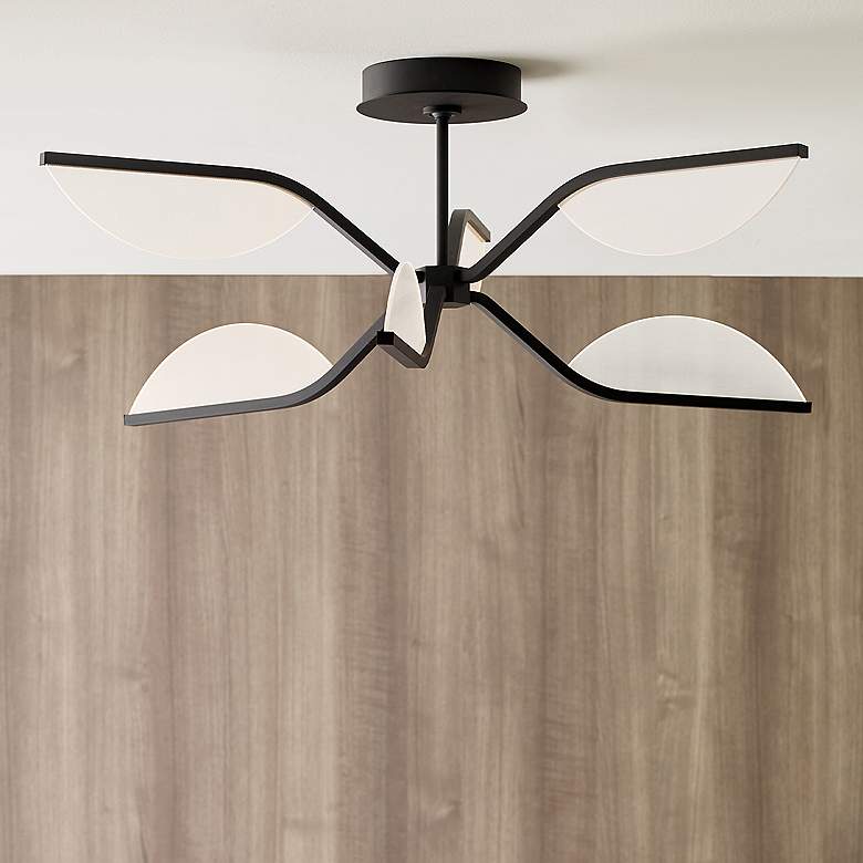 Image 2 Visual Comfort Belterra 34 1/4" Wide Black LED Ceiling Light