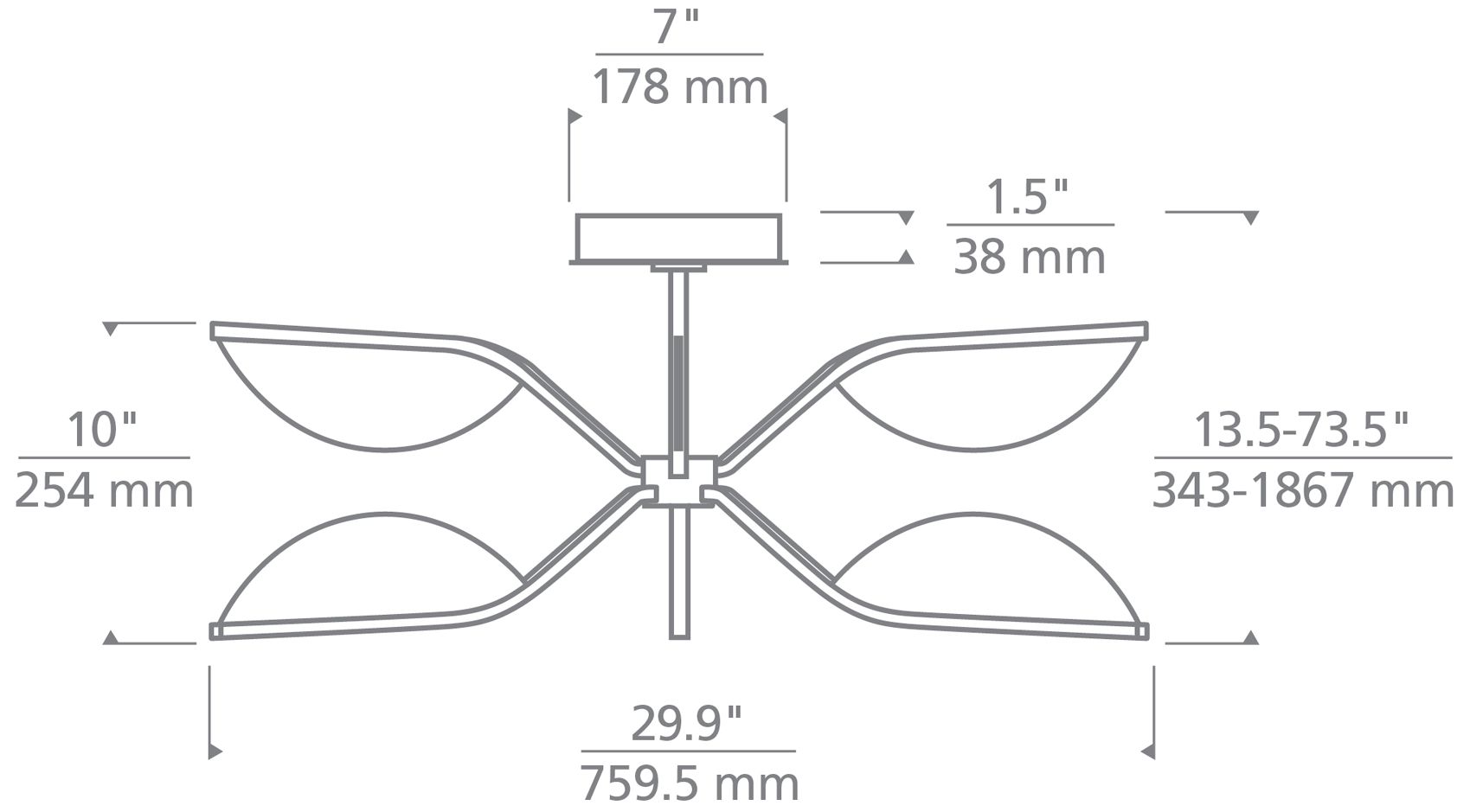 Visual Comfort Belterra 34 1/4" Wide Black LED Ceiling Light in scene