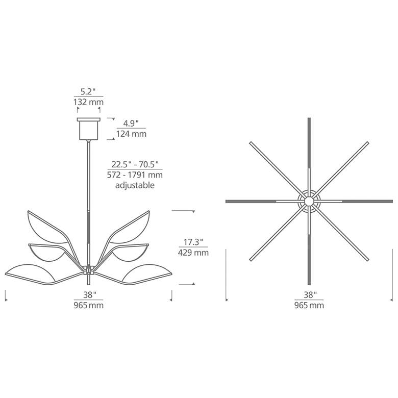 Image 2 Visual Comfort Belterra 38"W Natural Brass LED Chandelier more views