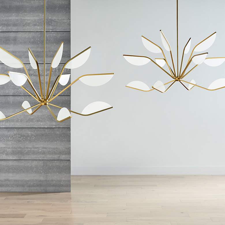 Image 6 Visual Comfort Belterra 48"W Natural Brass LED Chandelier more views