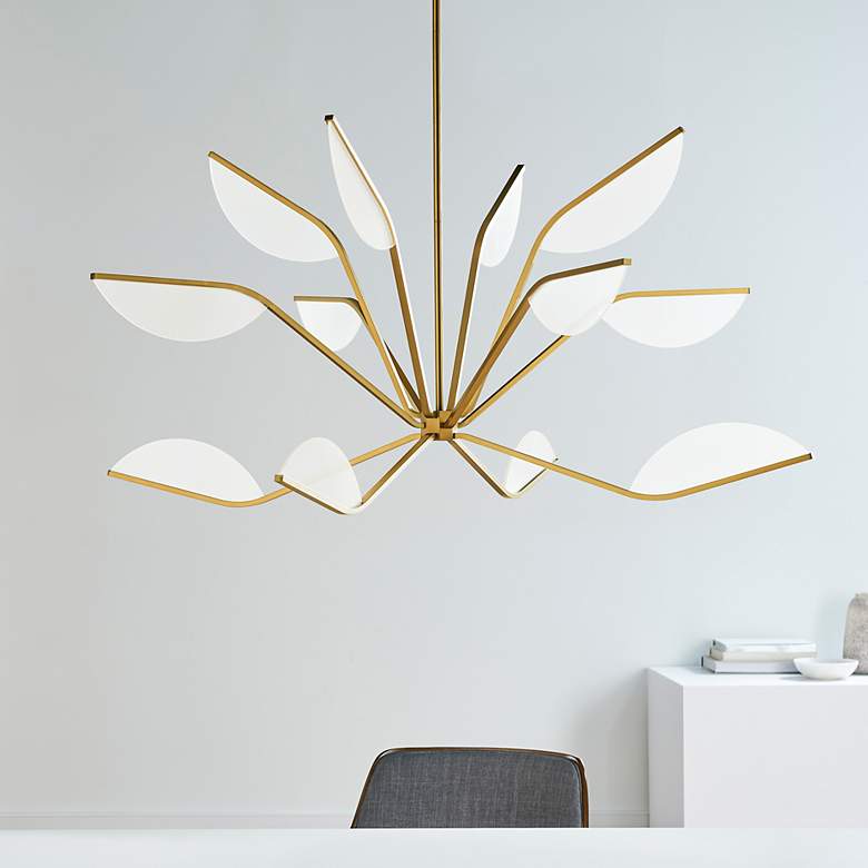 Image 1 Visual Comfort Belterra 48"W Natural Brass LED Chandelier