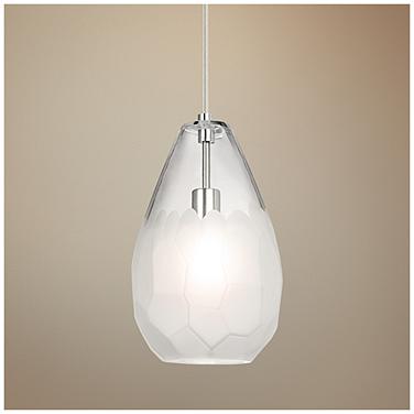 Visual Comfort Briolette Grande 8 3/4" Frosted Glass LED Mini Pendant