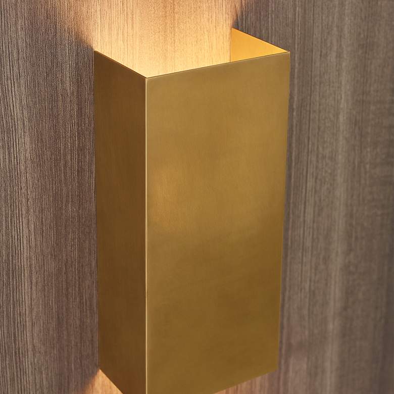 Image 7 Visual Comfort Brompton 13" High Brass LED Wall Sconce more views